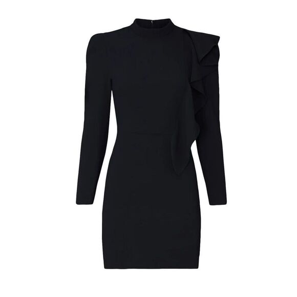 IRO Deteo 3D Ruffle Sheath Dress EU 42 / Black - Picture 2 of 9